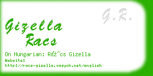 gizella racs business card